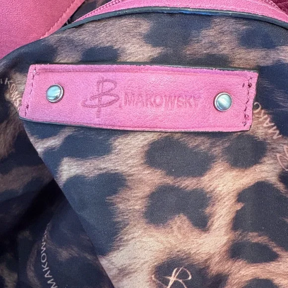 B. Makowsky Pink Leather Shoulder Bag - Picture 3 of 12